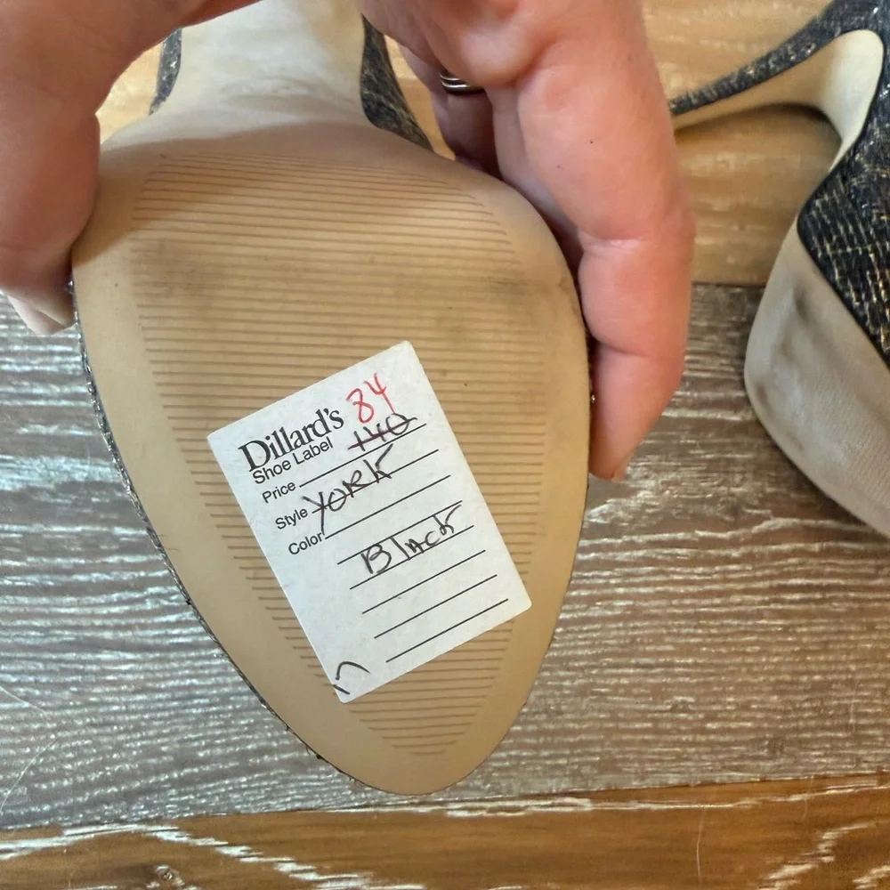 Michael Kors Erika Leopard Print Glitter Platform Peep Toe Pumps Size 7 - Picture 7 of 12